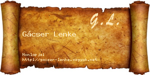 Gácser Lenke névjegykártya